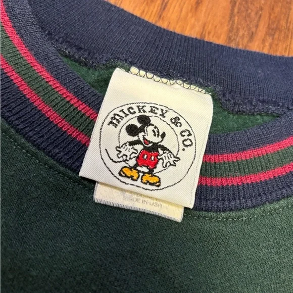 Vintage 90s Mickey & Co “Mickey 1928” Crewneck – Made in USA – Green - Picture 4 of 9